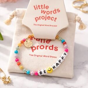 Little Words Project “BE HAPPY” Multicolor Beaded Bracelet S/M NWT